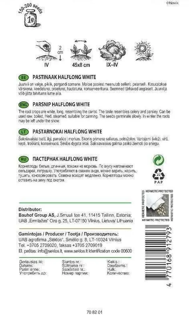 PASTINAAK GRASS HALFLONG WHITE