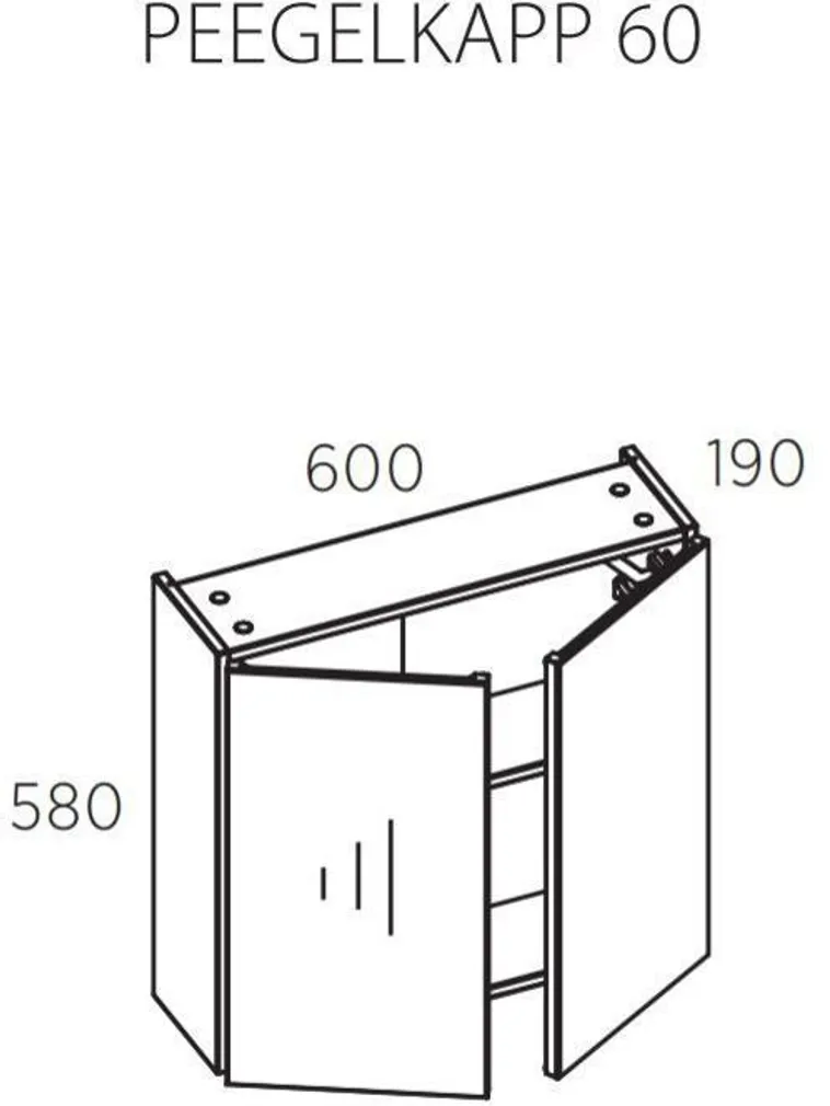 PEEGELKAPP BALTECO FORMA 60X58X19CM MUST MATT