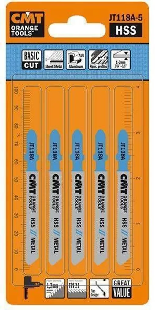 TIKKSAELEHED METALLILE CMT 50X1,2MM Z21TPI HSS 5TK PAKIS