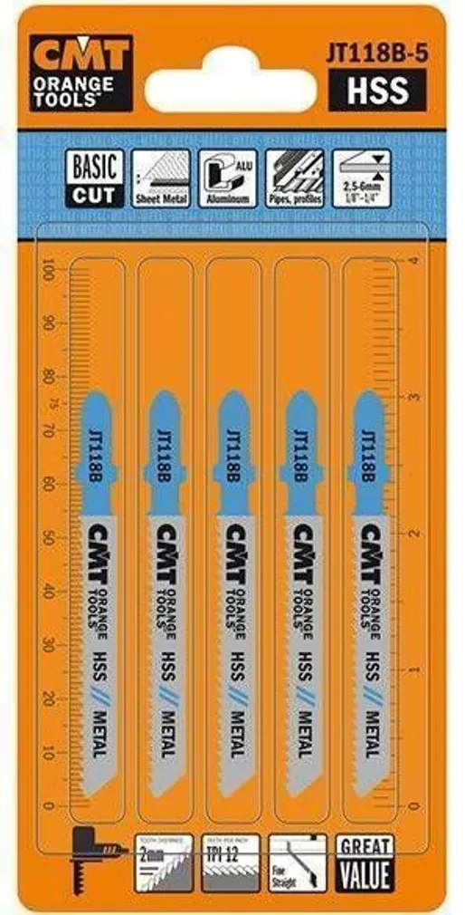 TIKKSAELEHED METALLILE CMT 50X2,0MM Z12TPI HSS 5TK PAKIS