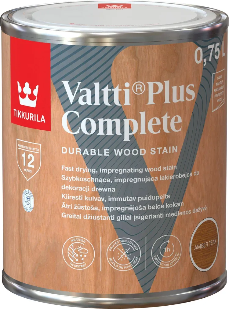 PUIDULASUUR TIKKURILA VALTTI PLUS COMPLETE AMBER TEAK 0,75L MATT