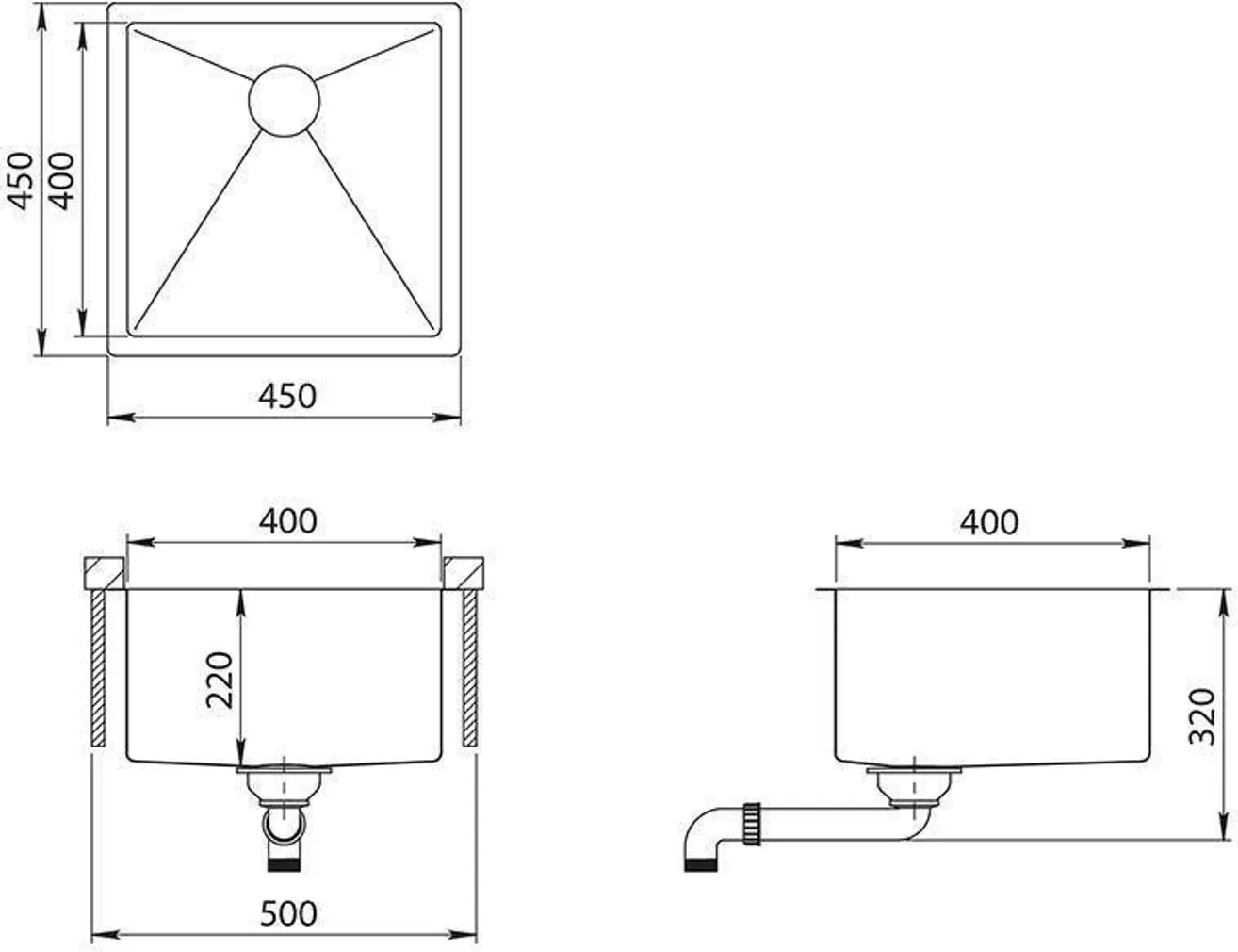 VALAMU ROOSTEVABA TURTL NOVA100X 450X450X230MM SATIIN