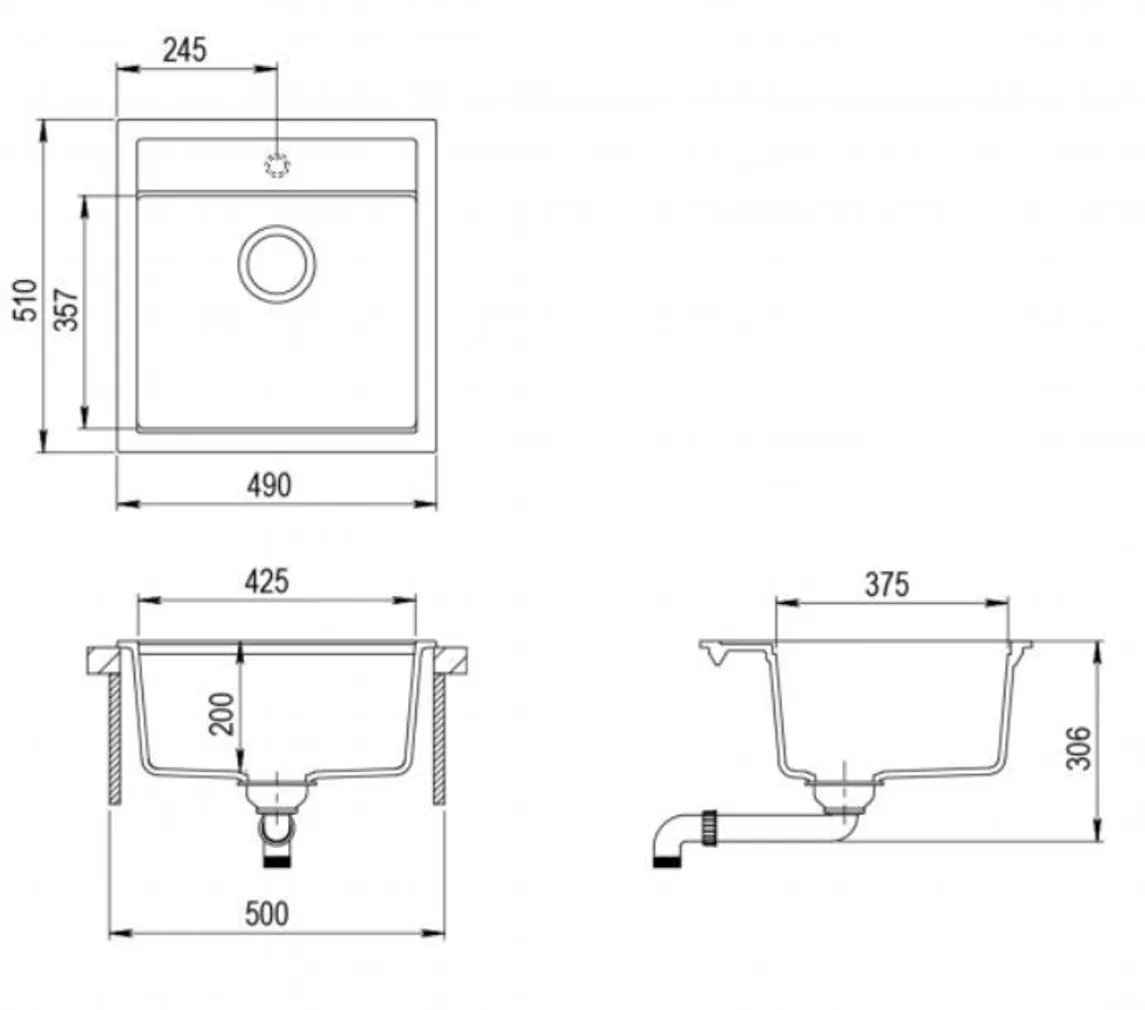 VALAMU JA SEGISTI KOMPLEKT AQUASANITA SQT100W+5523E2 GRANIIT MUST