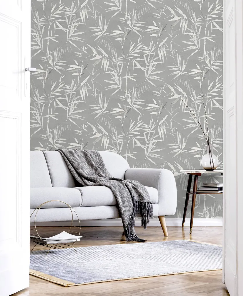 TAPEET ARTHOUSE BAMBOO LEAVES GREY 0,53X10,05M