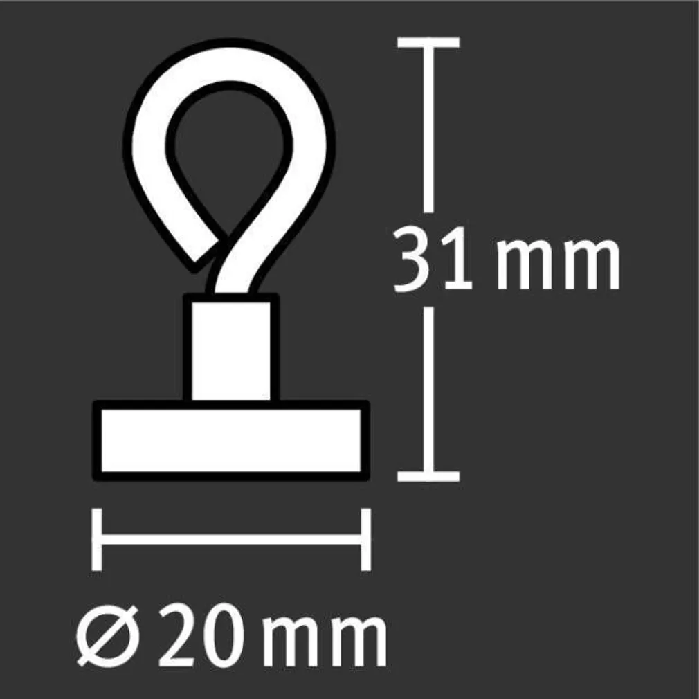 MAGNET FIX-O-MOLL NEODÜÜM AASAGA 20X31MM 2TK