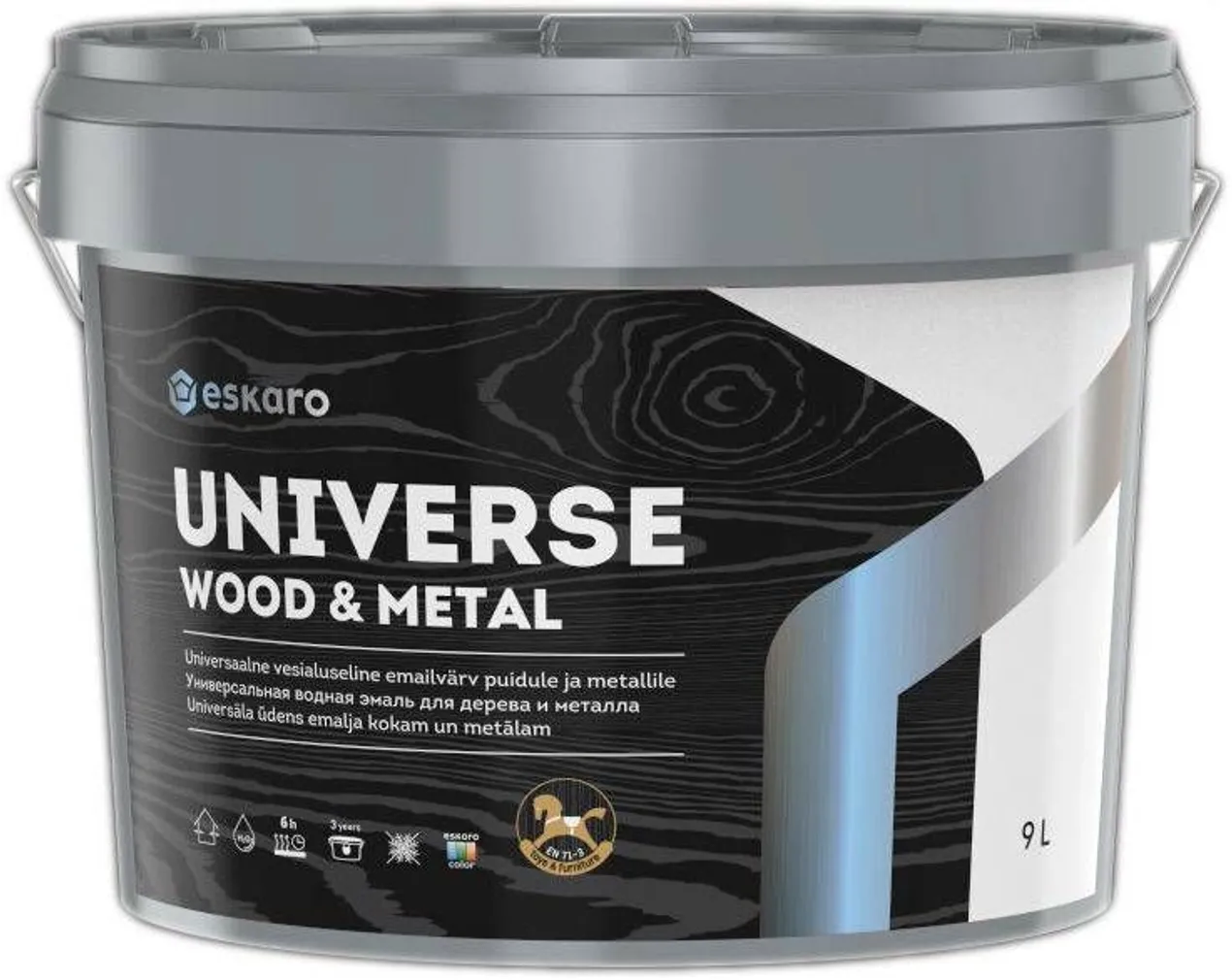 UNIVERSAALVÄRV ESKARO UNIVERSE WOOD&METAL A BAAS 9L VALGE