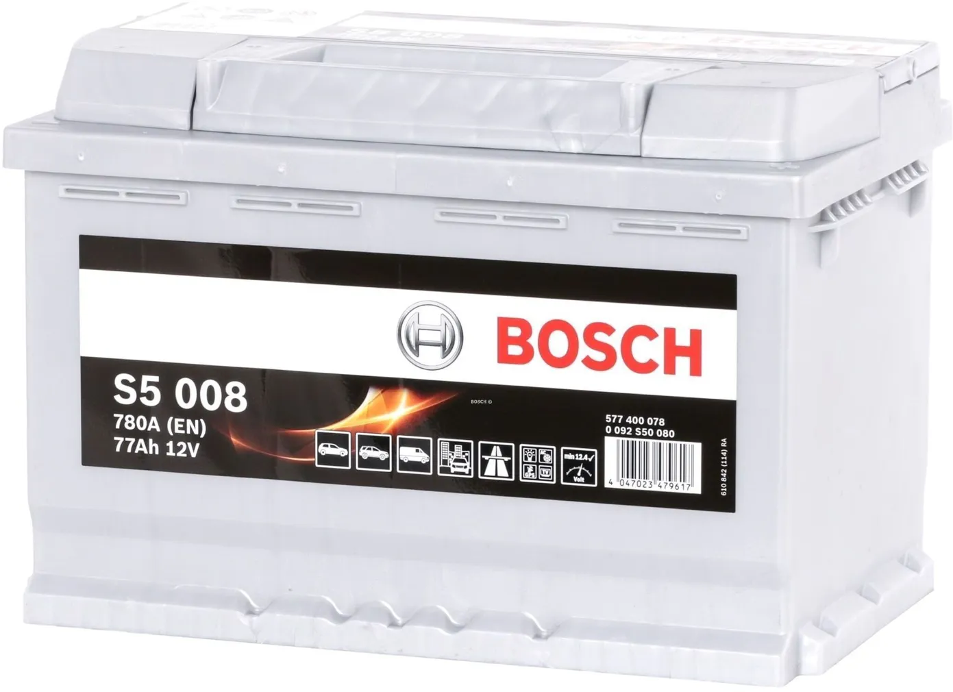 AUTOAKU BOSCH S5 008 77AH 780A 278X175X190