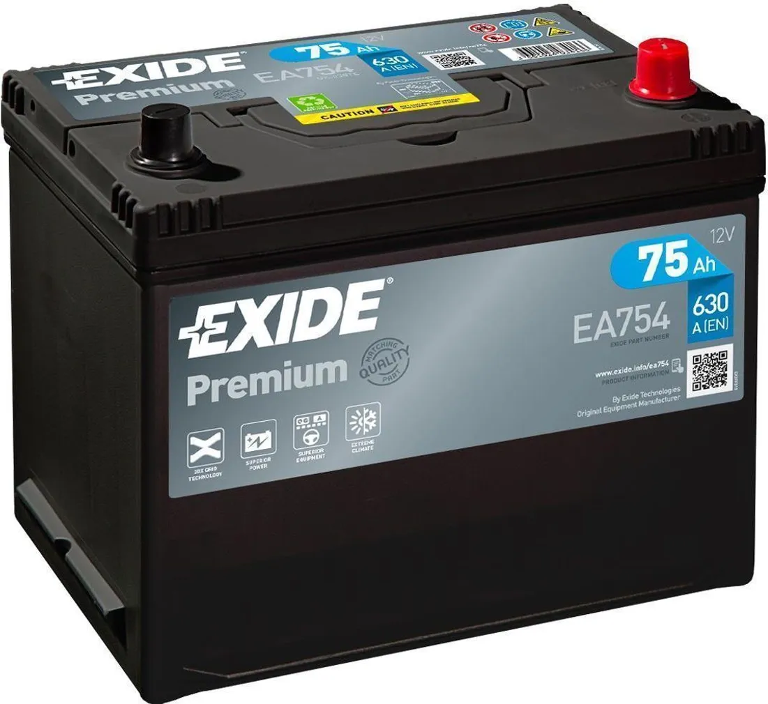 AUTOAKU EXIDE PREMIUM 75AH 630A 260X170X222MM