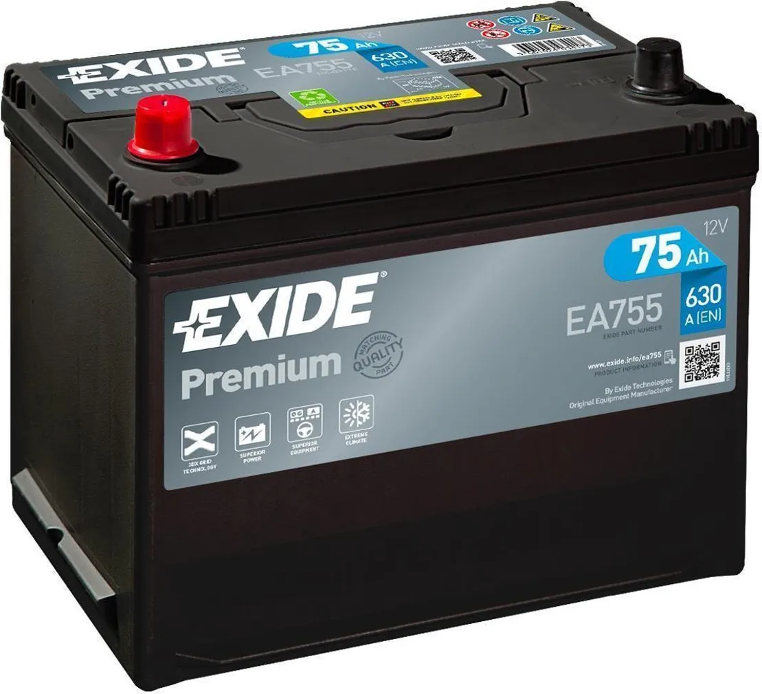 AUTOAKU EXIDE PREMIUM 75AH 630A 260X170X222MM