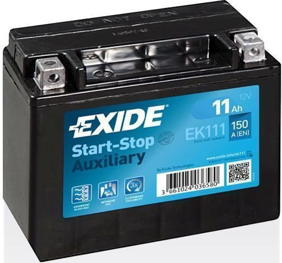 AUTOAKU EXIDE AGM 11AH 150A 150X90X130MM