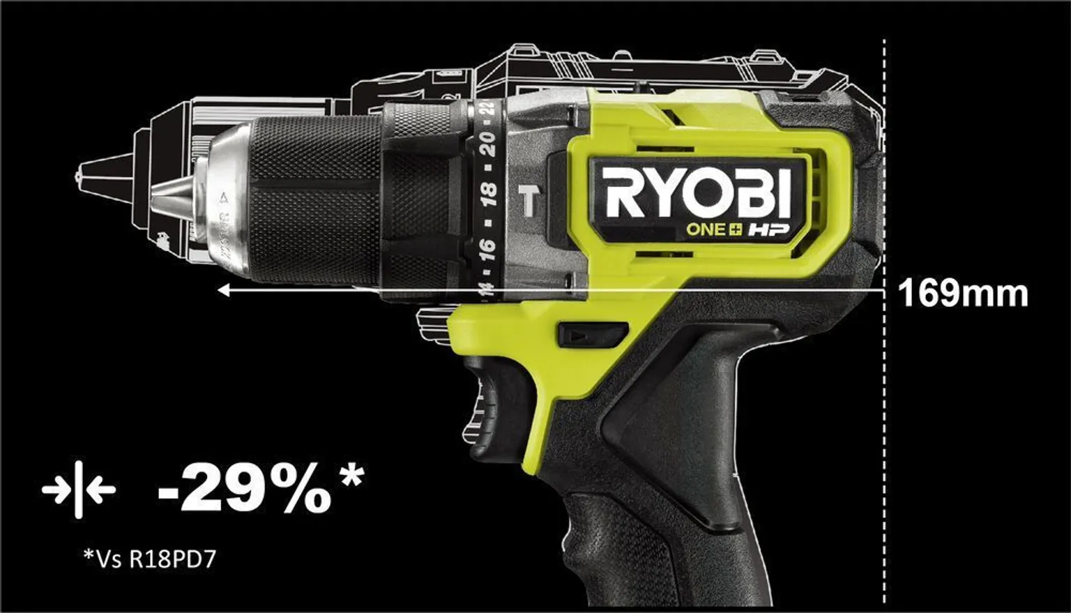 AKULÖÖKTRELL RYOBI RPD18C-0 18V ONE+ 54NM