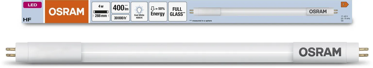 LED LAMP OSRAM 4W T5HF L8 SHORT 288MM 840 