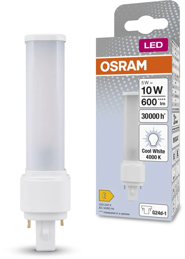 LED LAMP OSRAM 5W D10 EM 840 G24D-1 