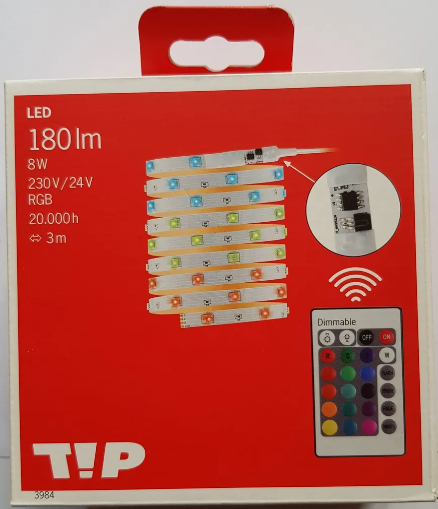 RIBAVALGUSTI TIP 3M 8W 180LM RGB 230/24V