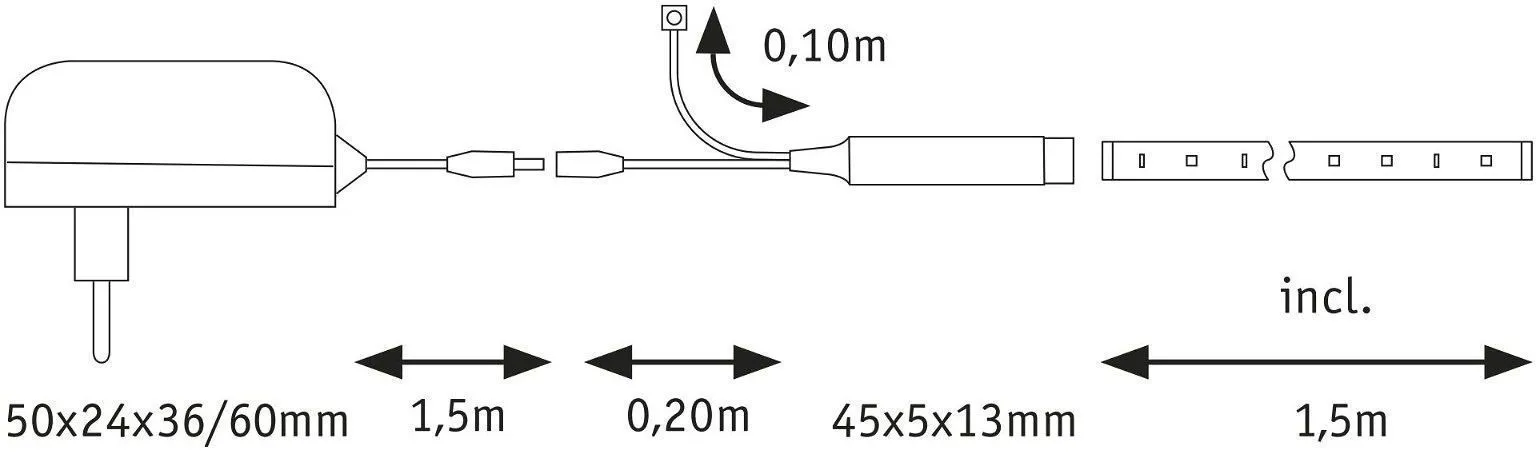 RIBAVALGUSTI PAULMANN DYNAMIC 1,5M 3W RGB+