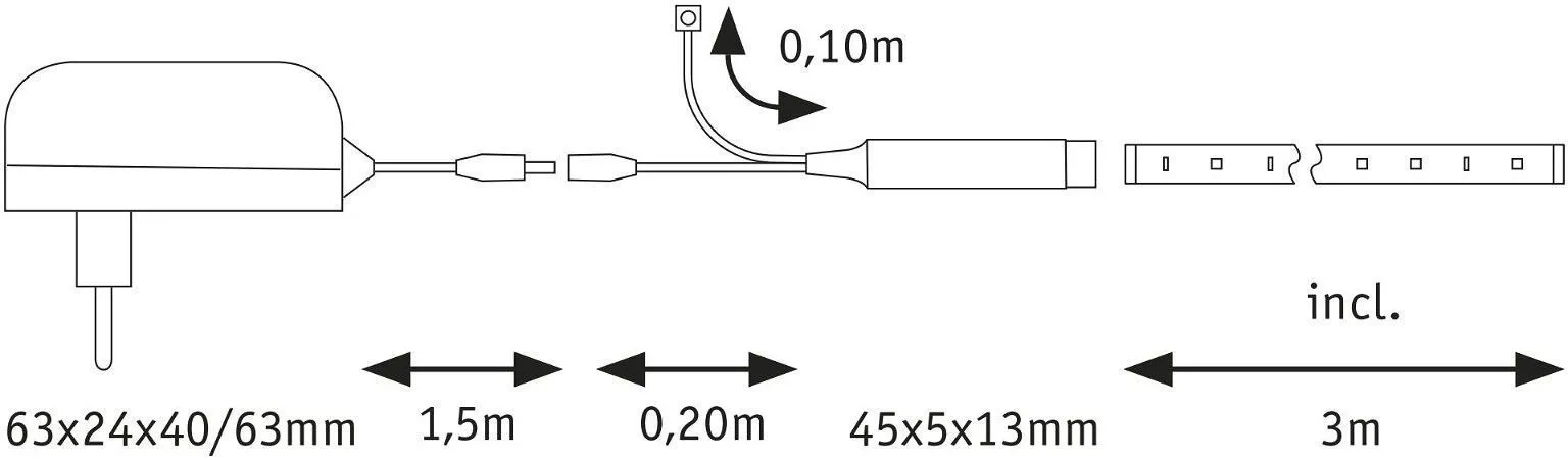 RIBAVALGUSTI PAULMANN DYNAMIC 3M 5W RGB+