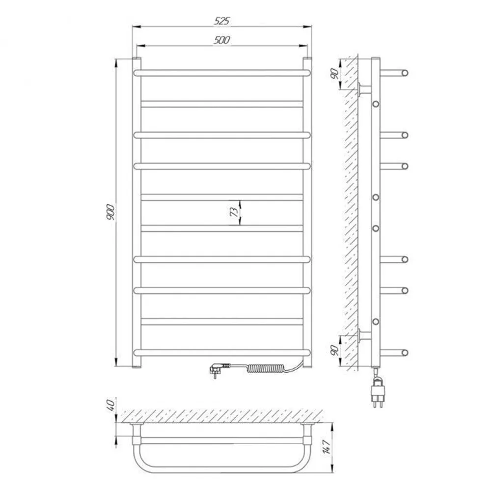 KÄTERÄTIKUIVATI LARIS "COMPFORT P10" VALGE/PAREM 500X900 R3 170W