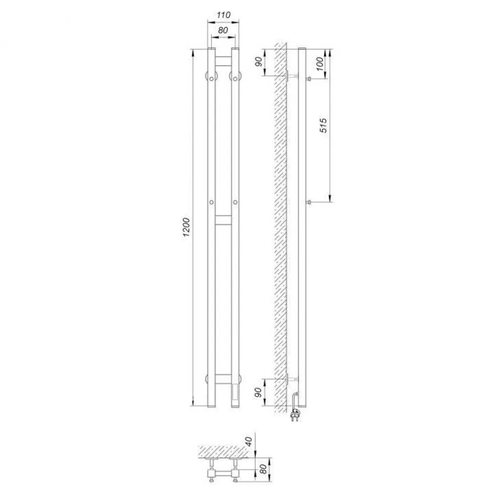 KÄTERÄTIKUIVATI LARIS "DUET P3" VALGE/PAREM 80X1200 R3 80W