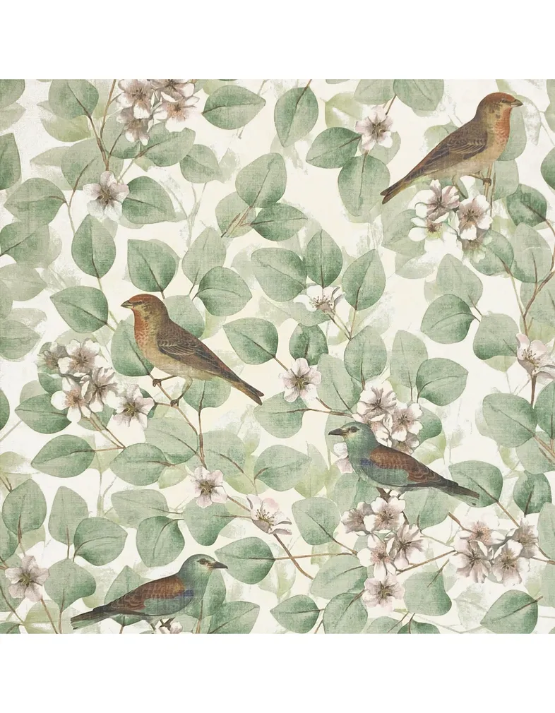 TAPEET ARTHOUSE BIRDS & BLOSSOMS GREEN 0,53X10,05M