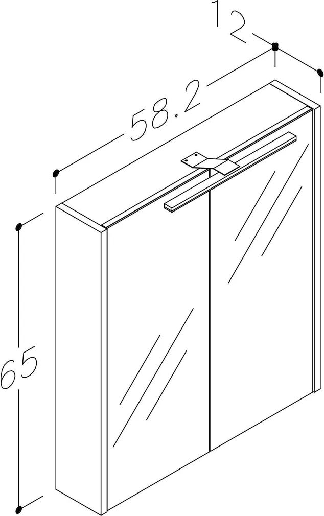 PEEGELKAPP RB BATHROOM URBAN 60 VALGUSTIGA MATT VALGE