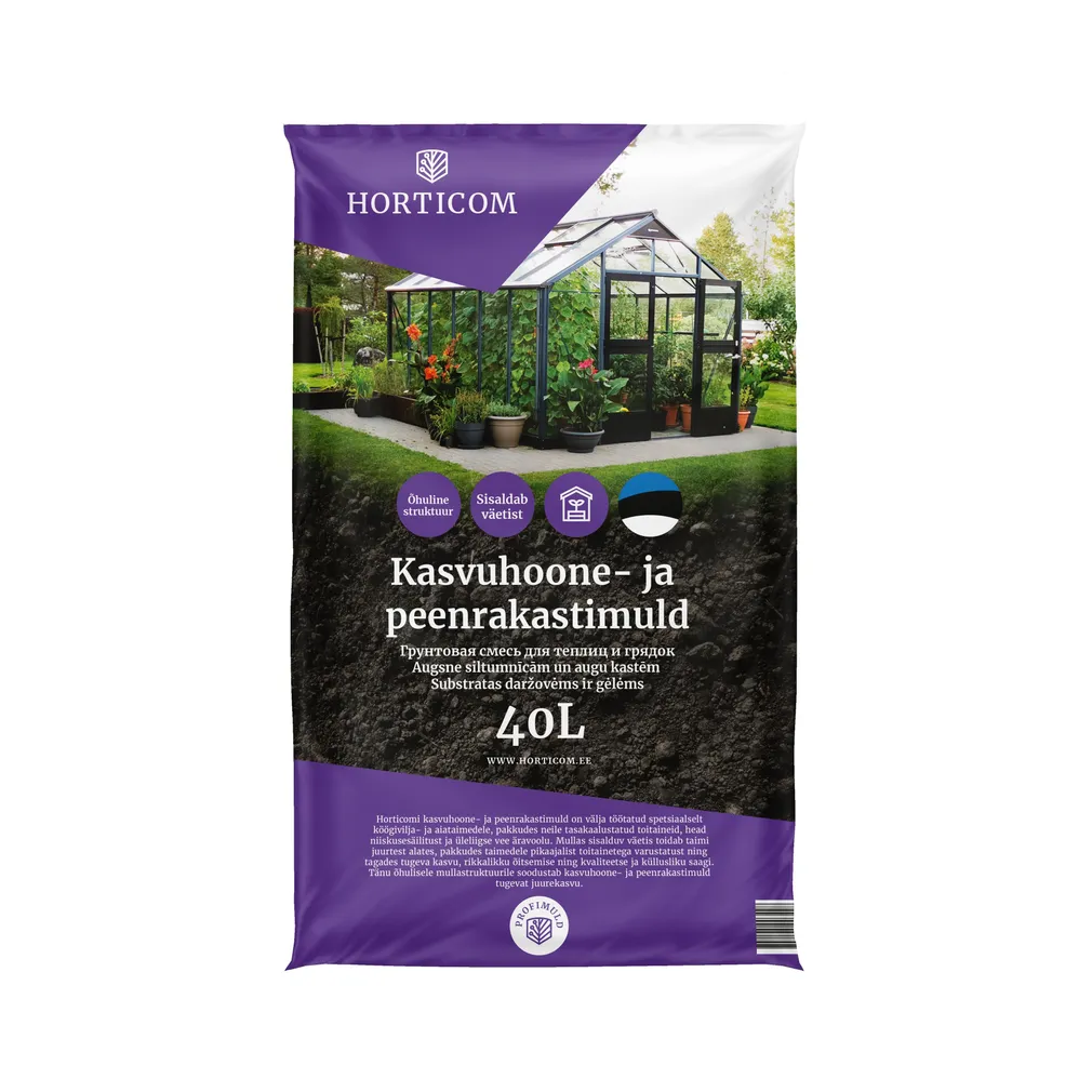 KASVUHOONE- JA PEENRAKASTIMULD HORTICOM 40L