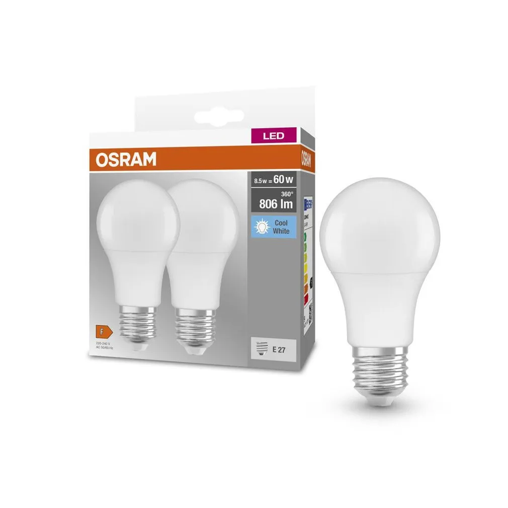 LED LAMP OSRAM 8,5W E27 A60 840 2TK