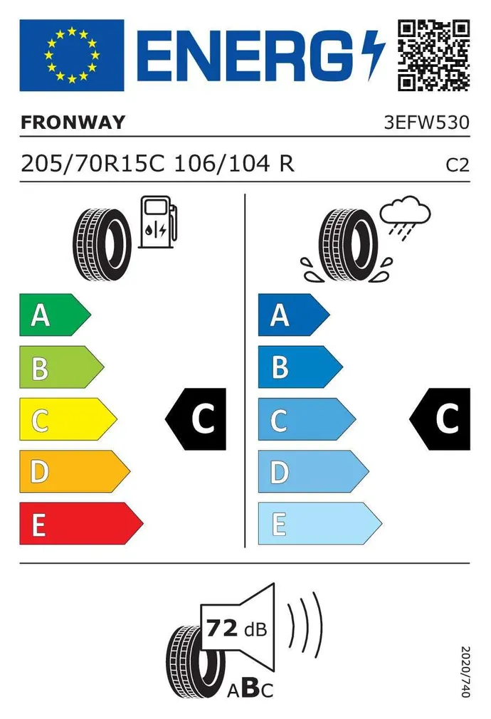 SUVEREHV 205/70/R15C FRONWAY VANPLUS 09 C/C/72 106/104R