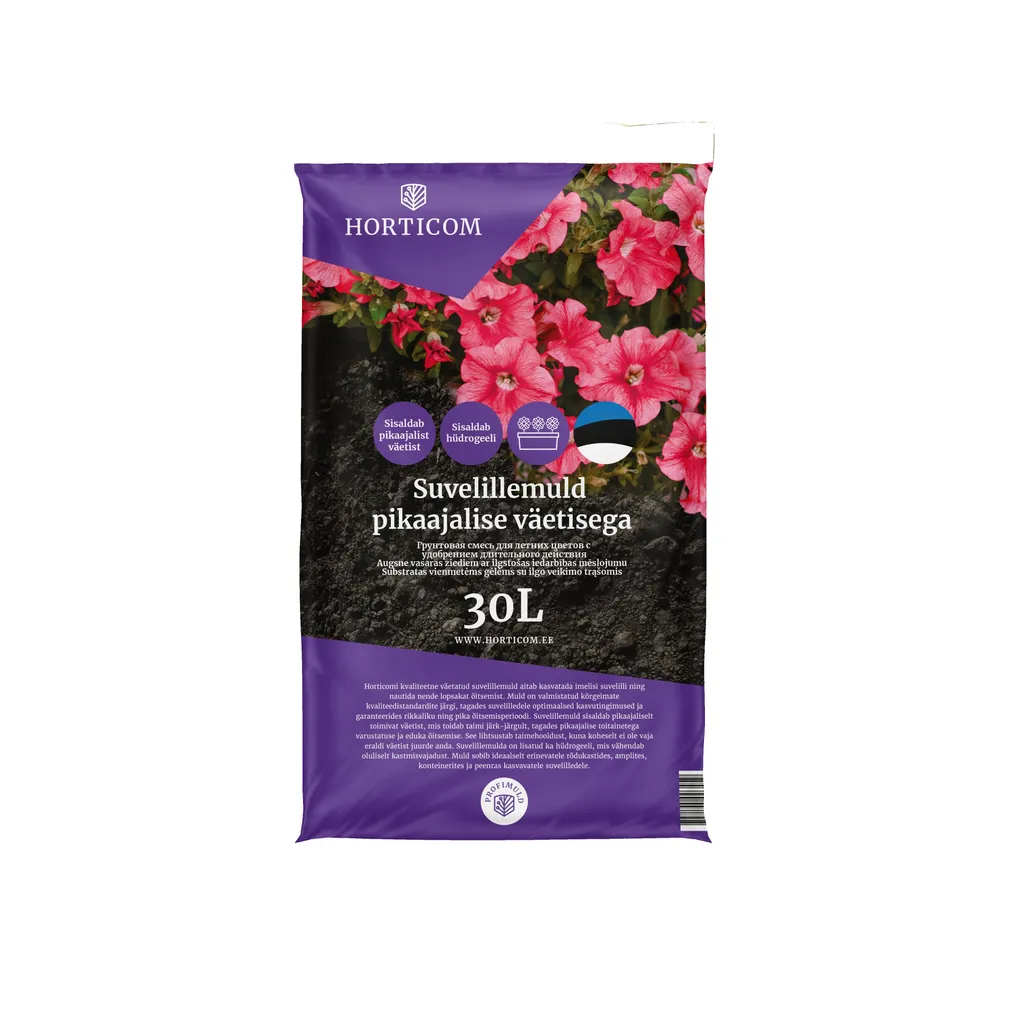 SUVELILLEMULD HORTICOM PIKAAJALISE VÄETISEGA 30L