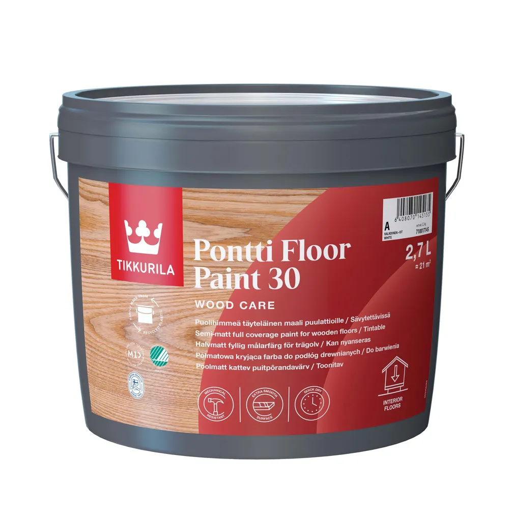 PÕRANDAVÄRV TIKKURILA PONTTI FLOOR PAINT 30 A VALGE 2,7L