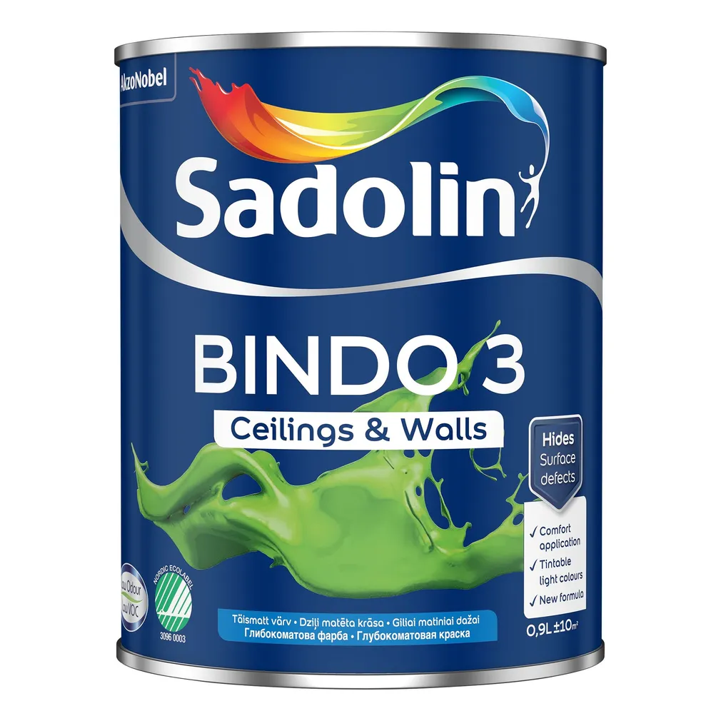 LAE- JA SEINAVÄRV SADOLIN OS BINDO 3 BW VALGE 0,9L