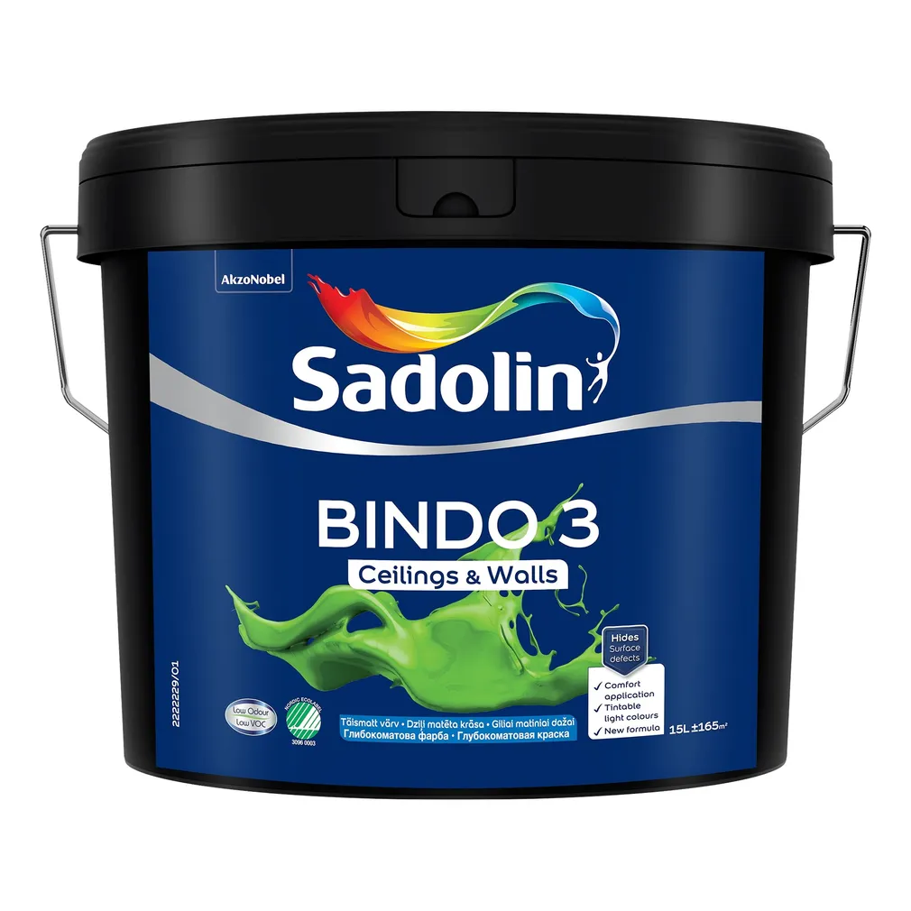 LAE- JA SEINAVÄRV SADOLIN OS BINDO 3 BW VALGE 15L