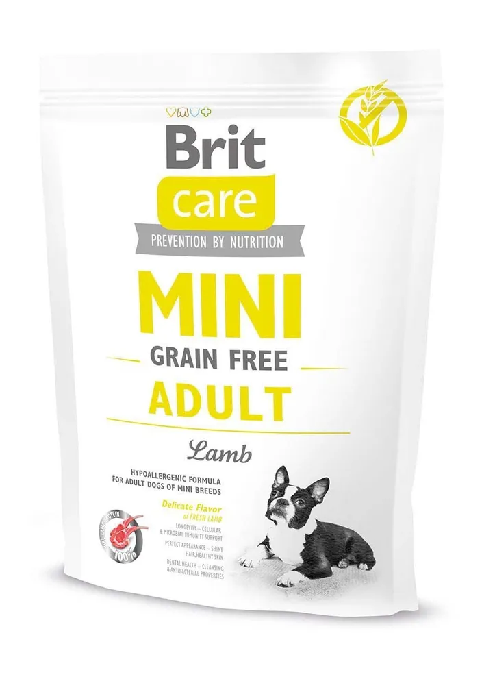 KUIVTOIT BRIT CARE MINI KOERTELE MINI ADULT LAMMAS 0,4KG