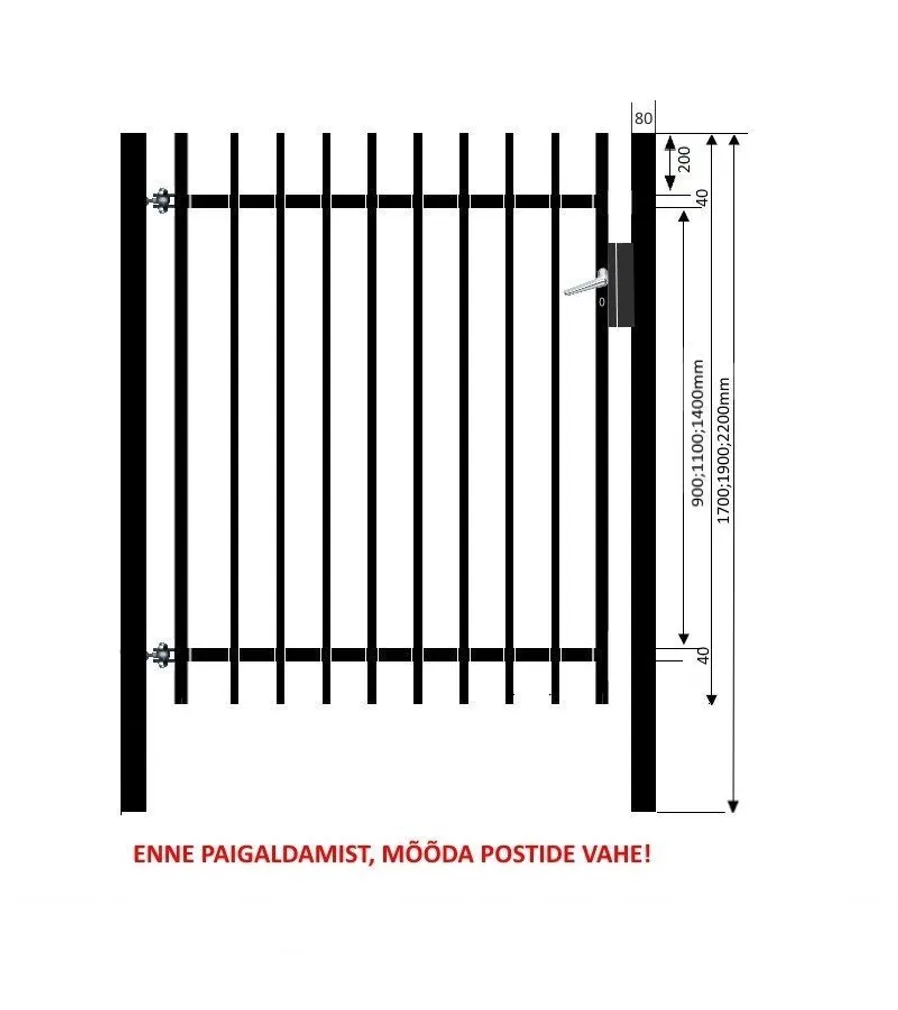 JALGVÄRAV VARBAIALE 0,9X1,14M RAL9005