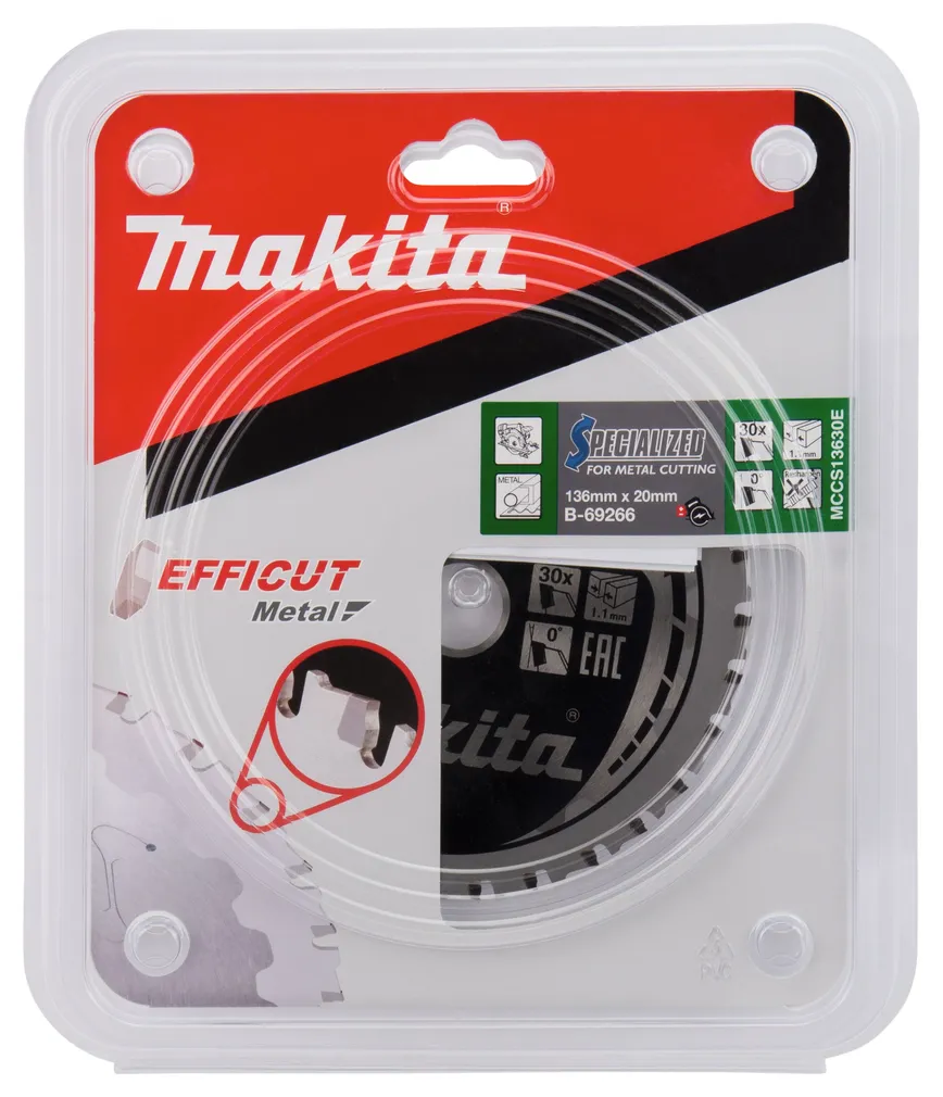 SAEKETAS METALLILE MAKITA 136X1,1X20MM T30 0° EFFICUT METAL