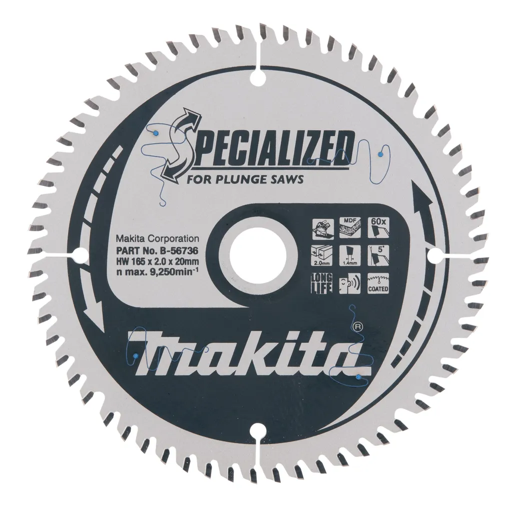 SAEKETAS MDF/LAMINAAT MAKITA 165X2X20MM T60 5° SPECIALIZED