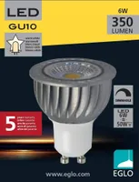 LEDLAMP MR16 6W GU10 DIM.350LM 3000K EGLO