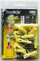 UNIVERSAALNE TÜÜBEL COBRA TRIPLE-GRIP 6MM KOLLANE 20TK PAKIS