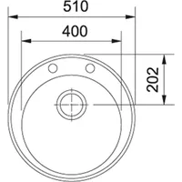 GRANIIT VALAMU RONDA ROG610-41 FRANKE Ø510X195MM ONYX