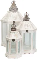 LATERN MICA DECORATIONS CAMONDO 39X39X70CM VALGE