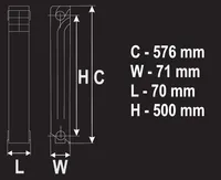 ALUMIINIUMIST RADIAATOR HERMES H-500 700X576X71MM KÜLGÜHENDUS 10 RIBI 818W