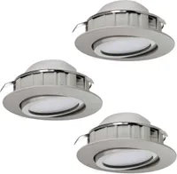 RIPPLAEVALGUSTI EGLO PINEDA 3X5,5W LED 500LM 3000K Ø84MM M.NIKKEL