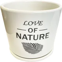 LILLEPOTT KERAAMILINE LOVE OF NATURE ALUSEGA 14CM, VALGE