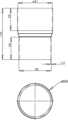 TORULIIDES PLASTMO 90MM PRUUN