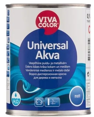 UNIVERSAALVÄRV VIVACOLOR UNIVERSAL AKVA 0,9L VALGE (A) MATT