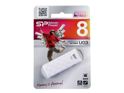 MÄLUPULK SILICON POWER 8GB ULTIMA U03 VALGE