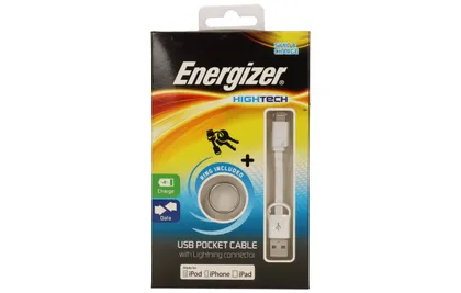 KAABEL POCKETCABLE LIGHTNING VALGE ENERGIZER