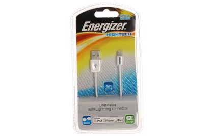 KAABEL HIGHTECH USB IPHONE 5 1M VALGE ENERGIZER