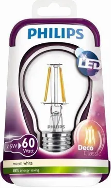 LED LAMP 7,5 - 60W E27 CLASSIC WW A60 CL PHILIPS