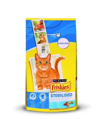 LEMMIKLOOMA KUIV KASSITOIT FRISKIES LÕHE/JUURVILI STERILISEERITUD KASSIDELE 1,5KG