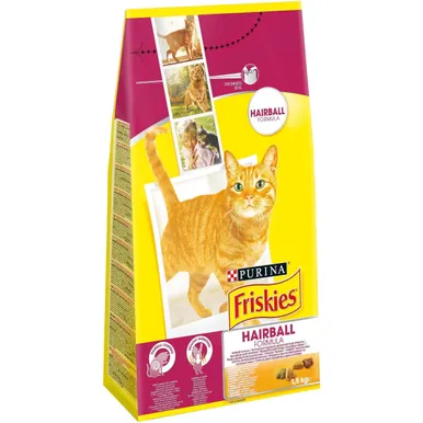 LEMMIKLOOMA KUIV KASSITOIT FRISKIES KANA/JUURVILI HAIRBALL 1,5KG